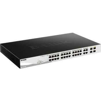 DLINK DGS-F1210-26PS-E 26-port Switch, 10/100/1000Base-T, Long Range 250m, PoE+, Smart Switch with 24 PoE Ports, 2 SFP Ports | DGS-F1210-26PS-E